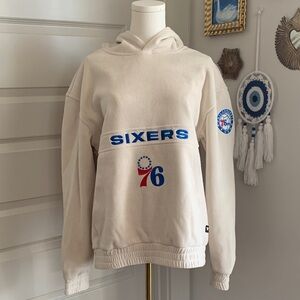 Philadelphia 76ers Cream Embroidered Hoodie